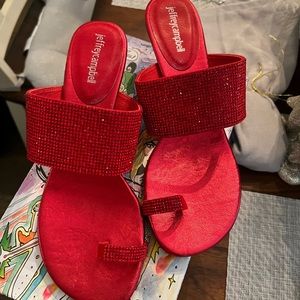 Jeffrey Campbell size 10 red bling sandals